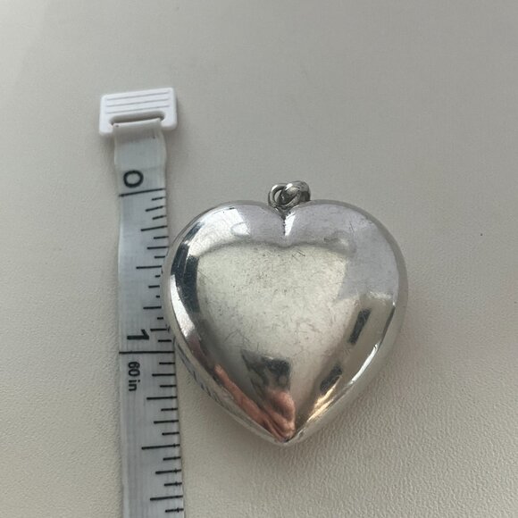 Vintage 925 Sterling Silver pendant Puffy Heart - Picture 3 of 6